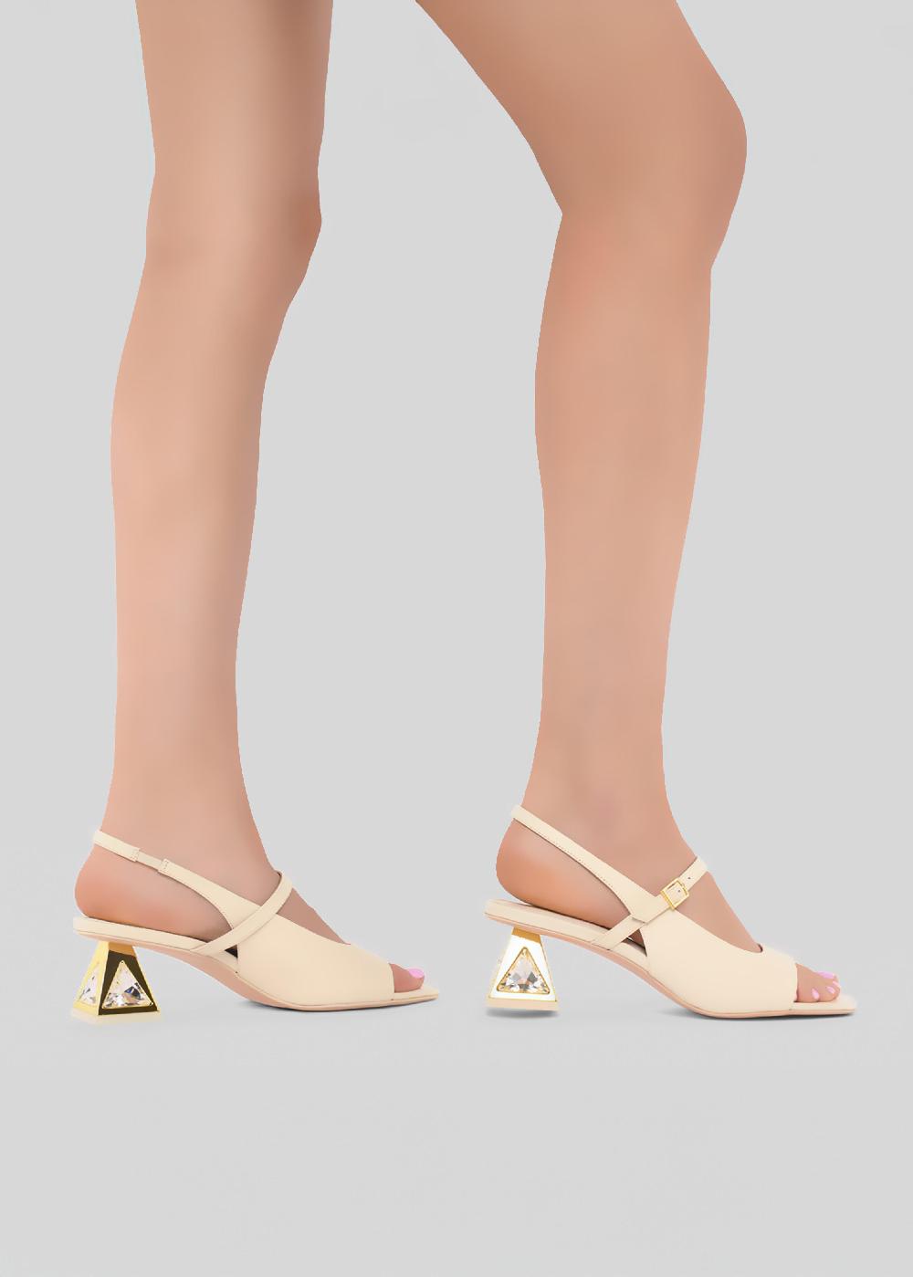 Kat Maconie Malika Sandals RS24 MARTINI HEEL SANDAL Coconut Cream