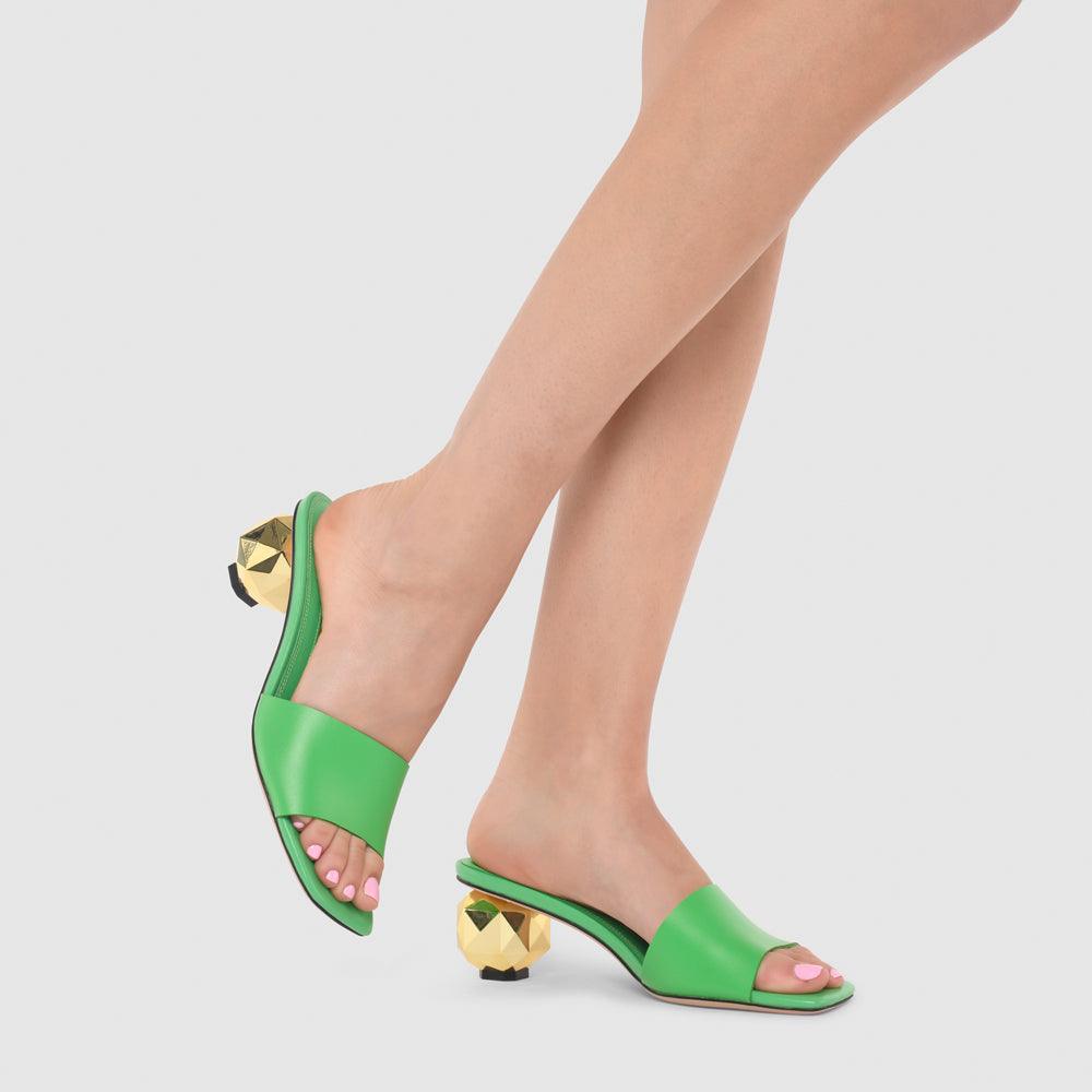 Kat Maconie Maryam Sandals RS24 GEM HEEL SANDAL Absinthe