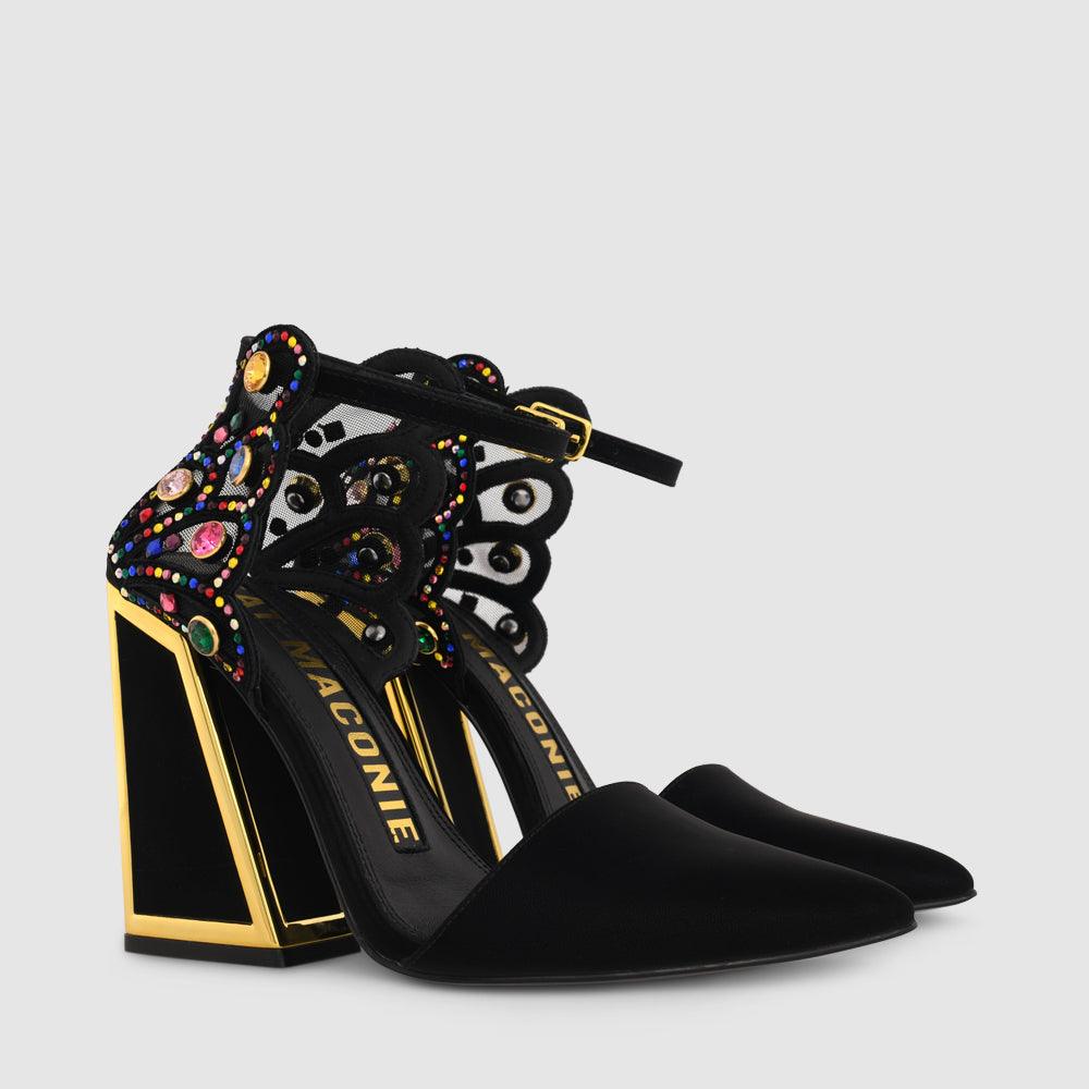 Kat Maconie Naira Sandals RS23 KICKER FRAME HEEL Black/Multi