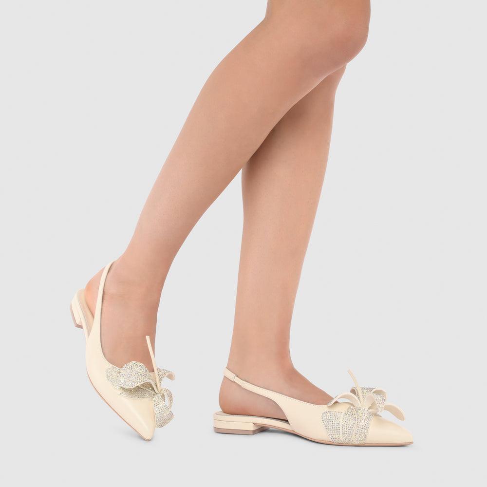 Kat Maconie Nelli Flats RS24 FLATS Coconut Cream/Crystal AB