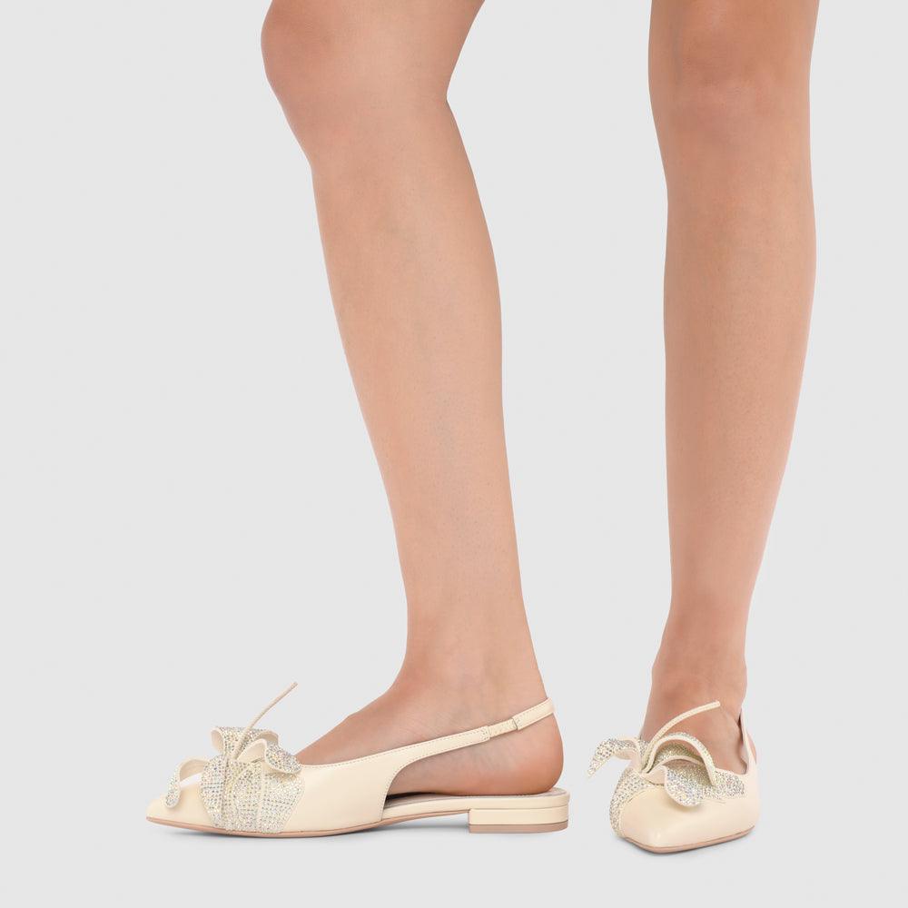 Kat Maconie Nelli Flats RS24 FLATS Coconut Cream/Crystal AB