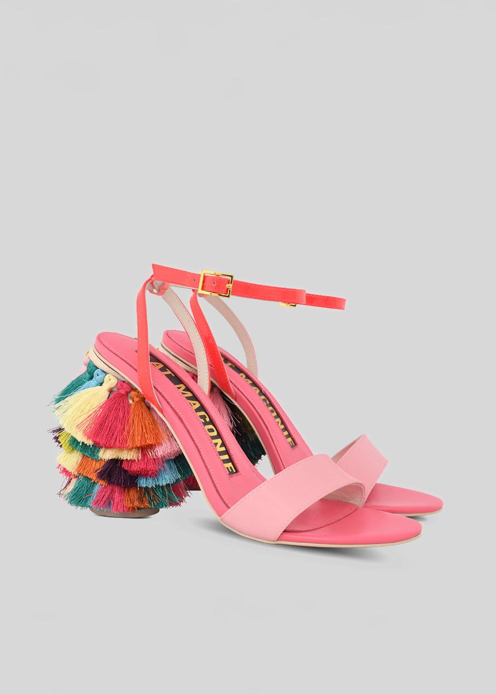 Kat Maconie Olive Sandals PF23 CYLINDER HEEL Flared Red