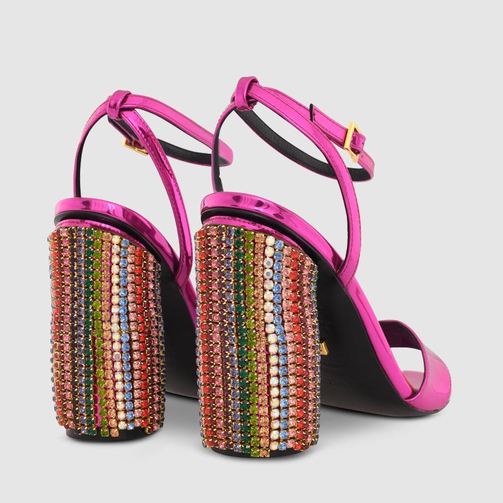 Kat Maconie Olive Sandals RS23 CYLINDER HEEL Fuchsia