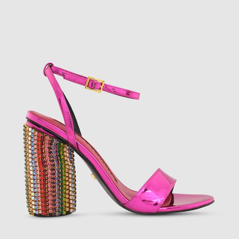 kat maconie Olive Sandals RS23 CYLINDER HEEL Fuchsia