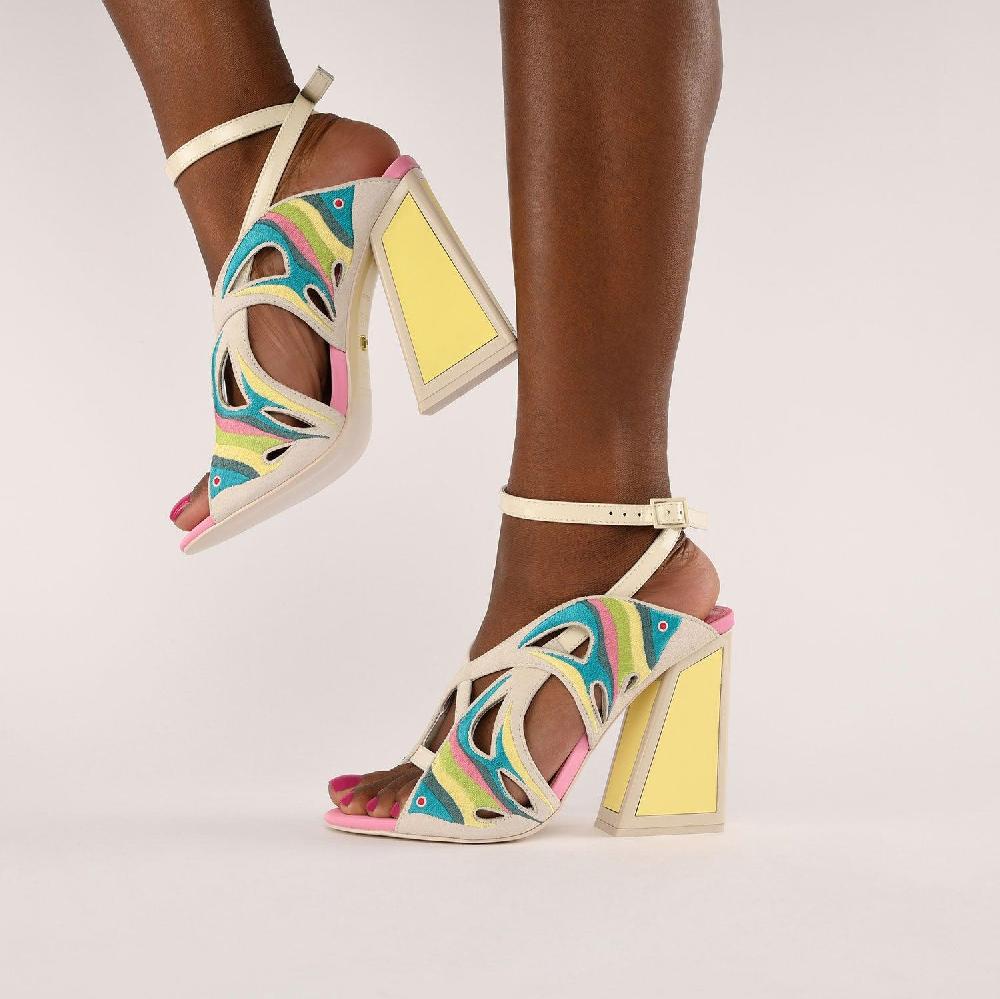 Kat Maconie Pisces Sandals SS21 KICKER HEEL Flamingo/Lemonade