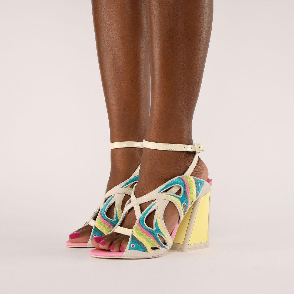 Kat Maconie Pisces Sandals SS21 KICKER HEEL Flamingo/Lemonade