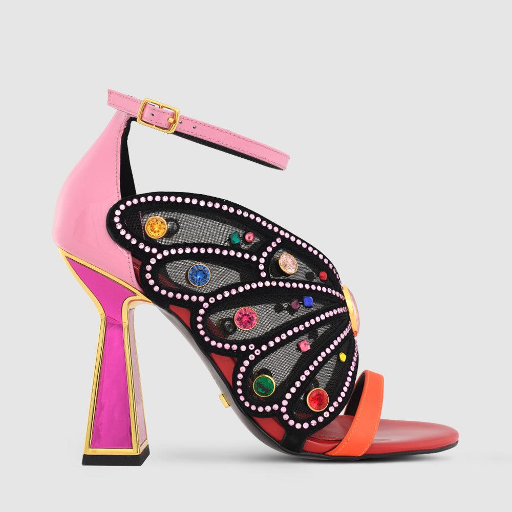 kat maconie Raya Sandals RS23 HOURGLASS HEEL Wild Rose/Multi