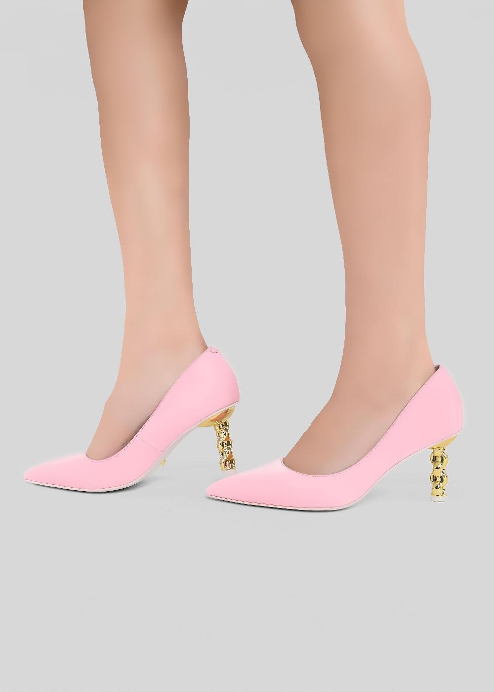 Kat Maconie Rei Pumps SS23 MID CHILETTO PUMPS Cheeky Pink