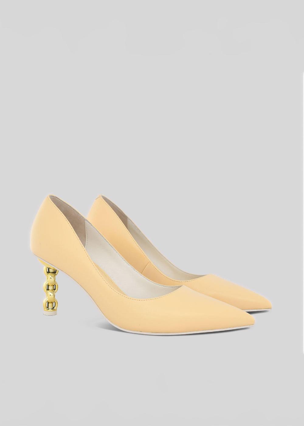 Kat Maconie Rei Pumps SS23 MID CHILETTO PUMPS Vanilla