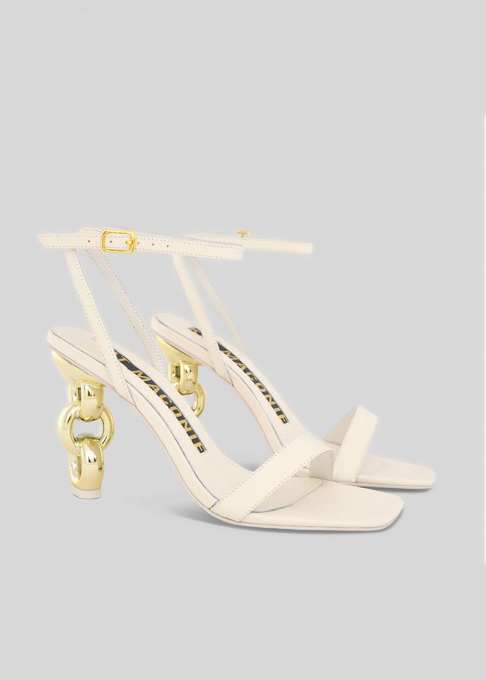 Kat Maconie Riri Sandals SS23 MULTI CHAIN SANDALS Coconut Cream