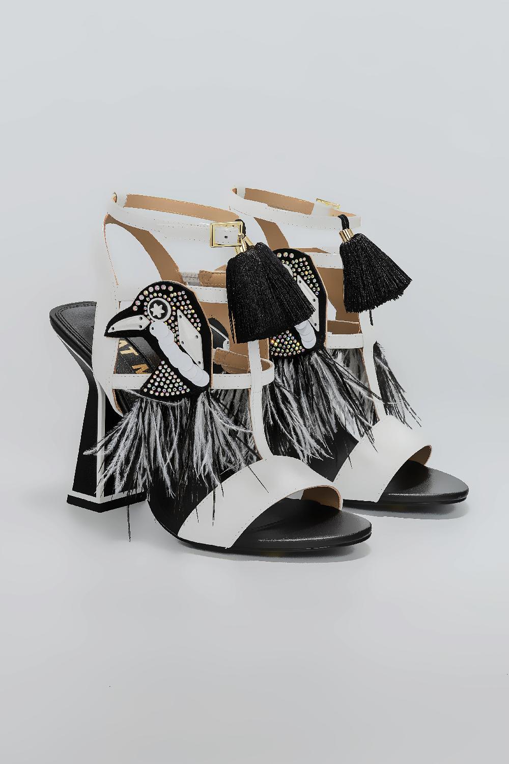 Kat Maconie ROH SANDALS SS25 HOURGLASS HEEL Monochrome