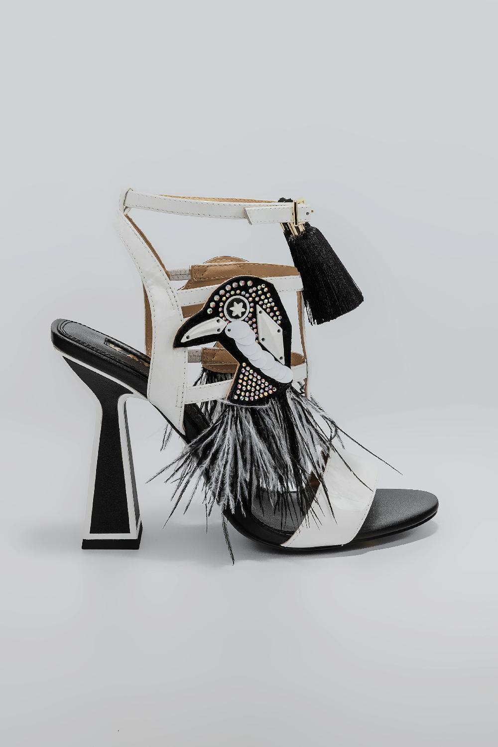 kat maconie ROH SANDALS SS25 HOURGLASS HEEL Monochrome
