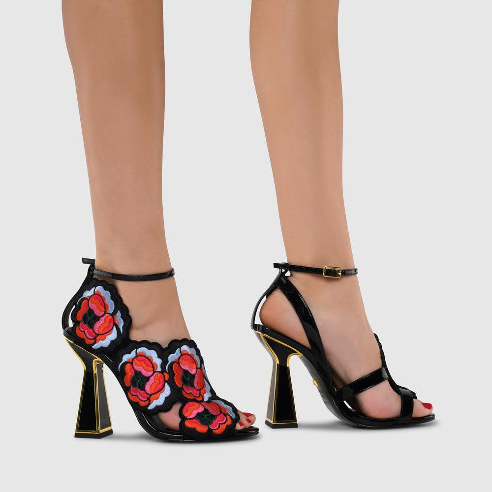 Kat Maconie Rosie Sandals AW22 HOURGLASS HEEL Black/Multi