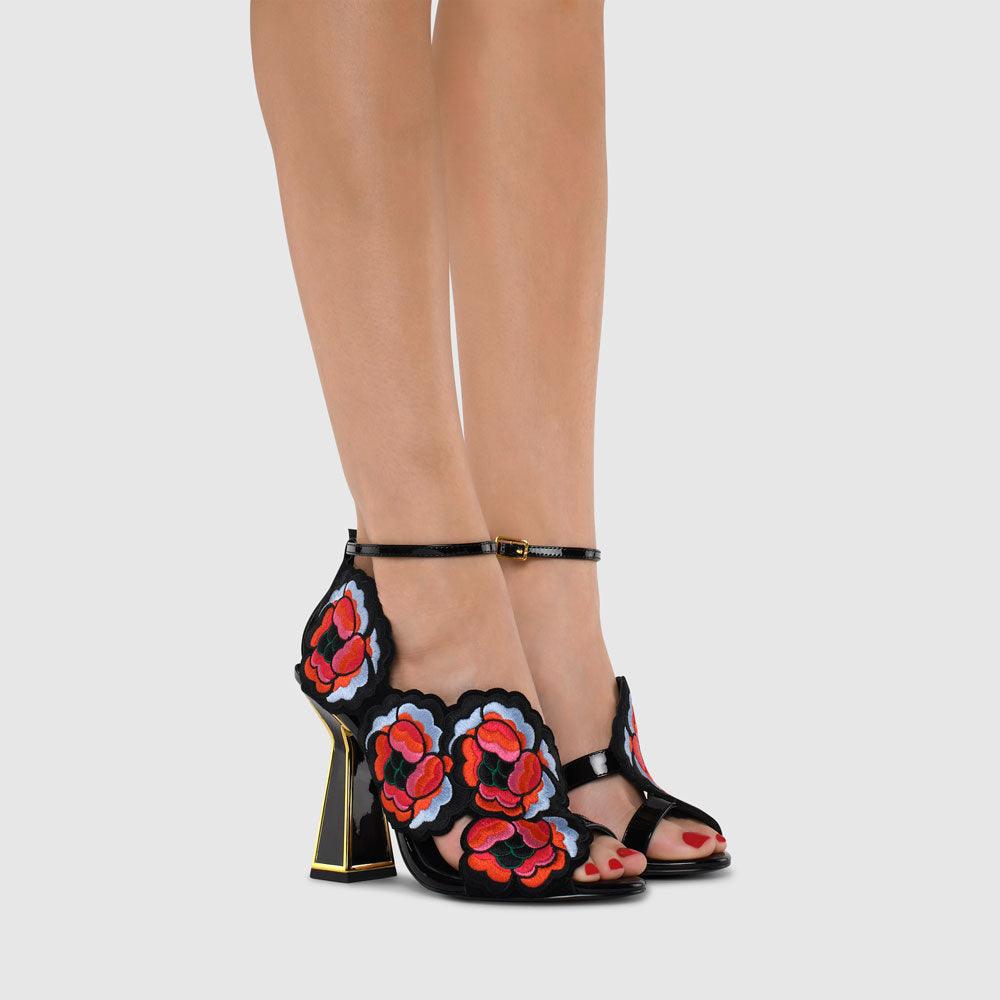Kat Maconie Rosie Sandals AW22 HOURGLASS HEEL Black/Multi
