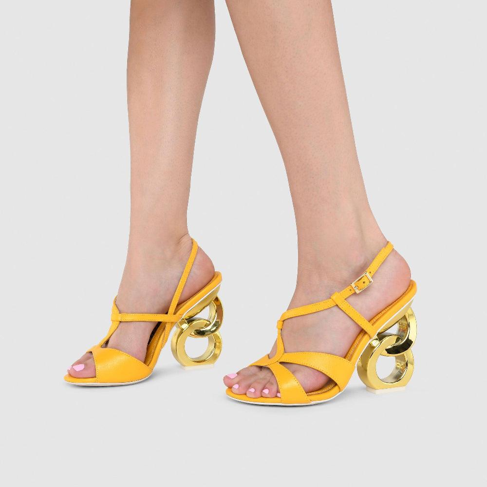 Kat Maconie Rylie Sandals SS23 DOUBLE CHAIN HEEL SANDALS Sunny