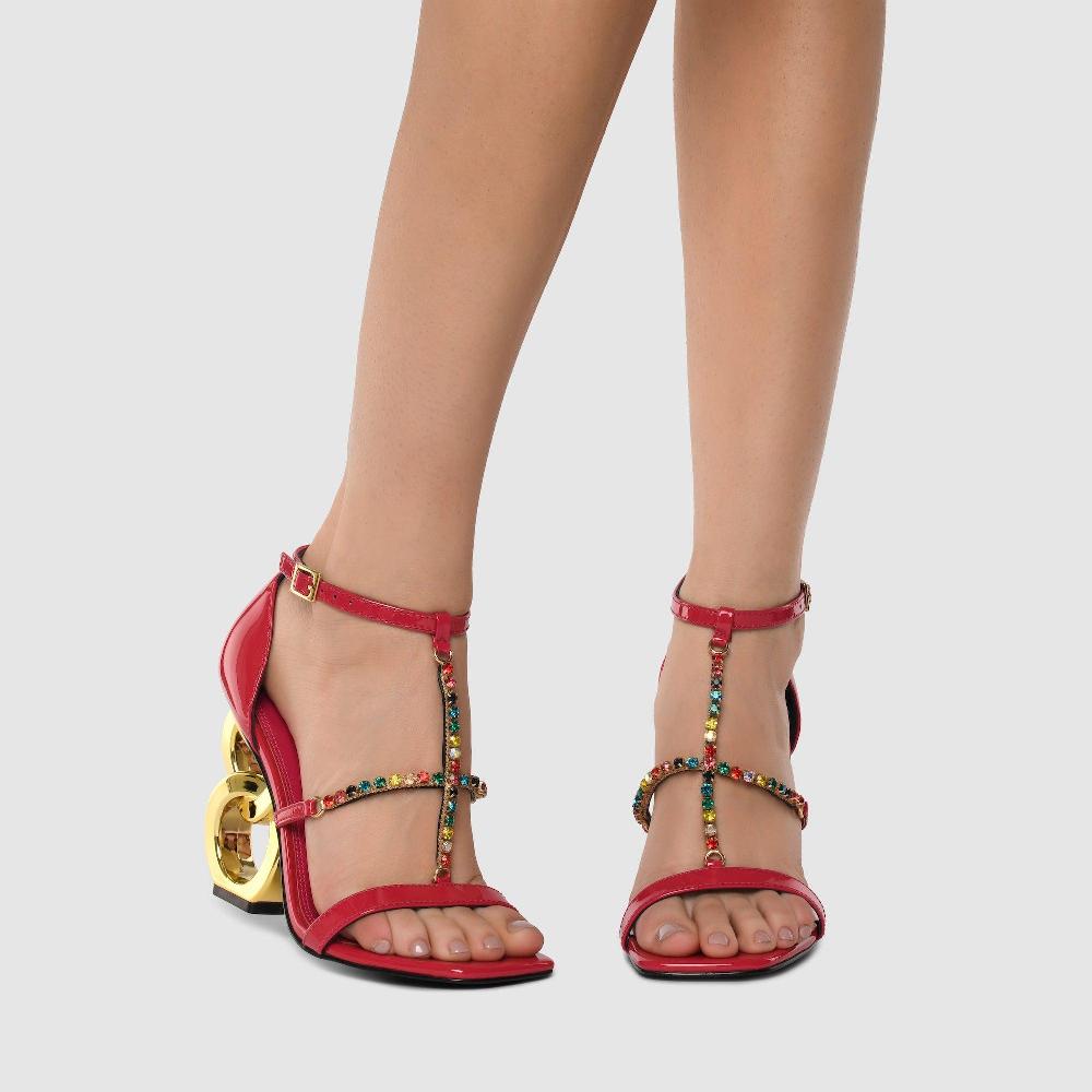 Kat Maconie Sadia Sandals RS23 DOUBLE CHAIN HEEL Fuchsia