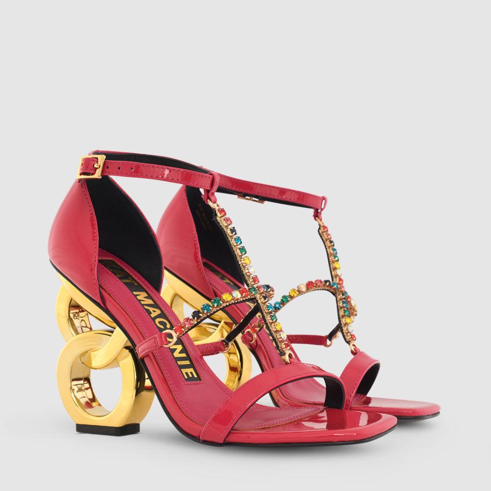 Kat Maconie Sadia Sandals RS23 DOUBLE CHAIN HEEL Fuchsia