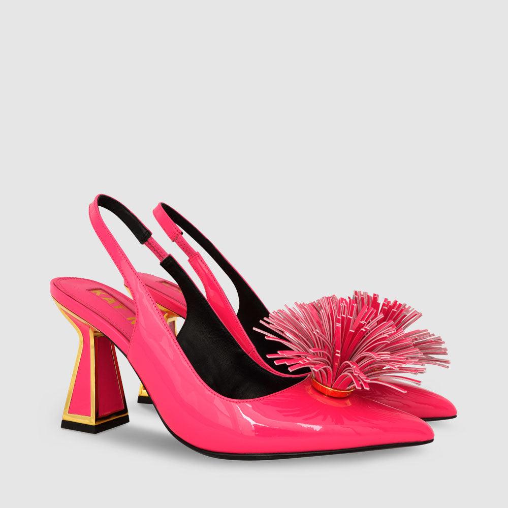 Kat Maconie Shani Pumps AW23 MID HOURGLASS HEEL Luminus Pink