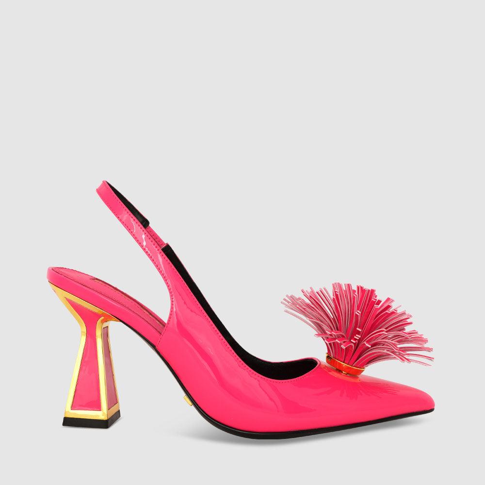 kat maconie Shani Pumps AW23 MID HOURGLASS HEEL Luminus Pink