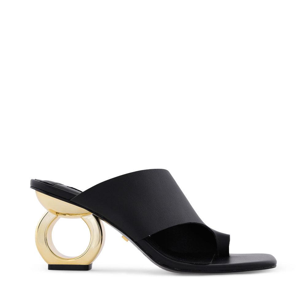kat maconie Sigrid Sandals SS20 SINGLE CHAIN HEEL Black/Gold