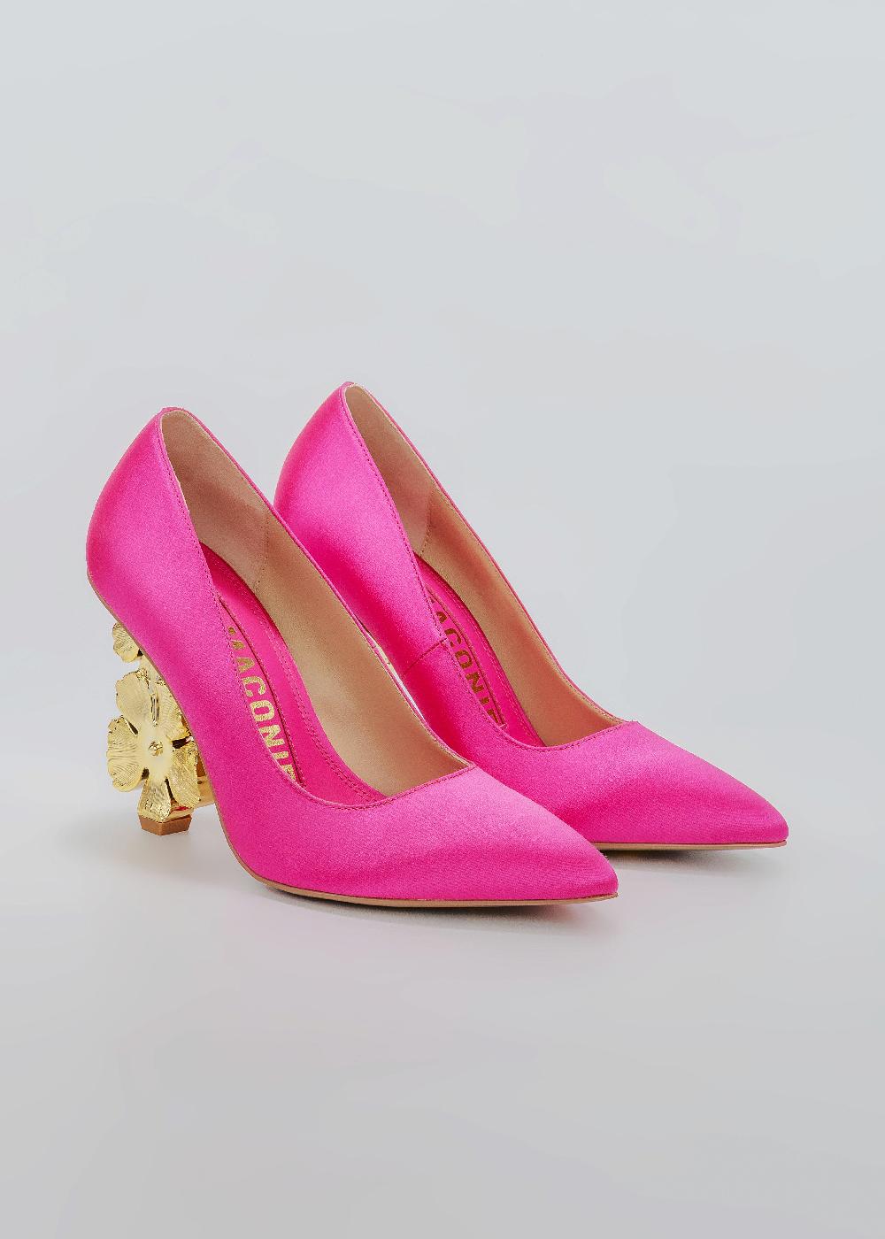 Kat Maconie Sonam Pumps SS25 SCULPTURAL HEEL Fuchsia