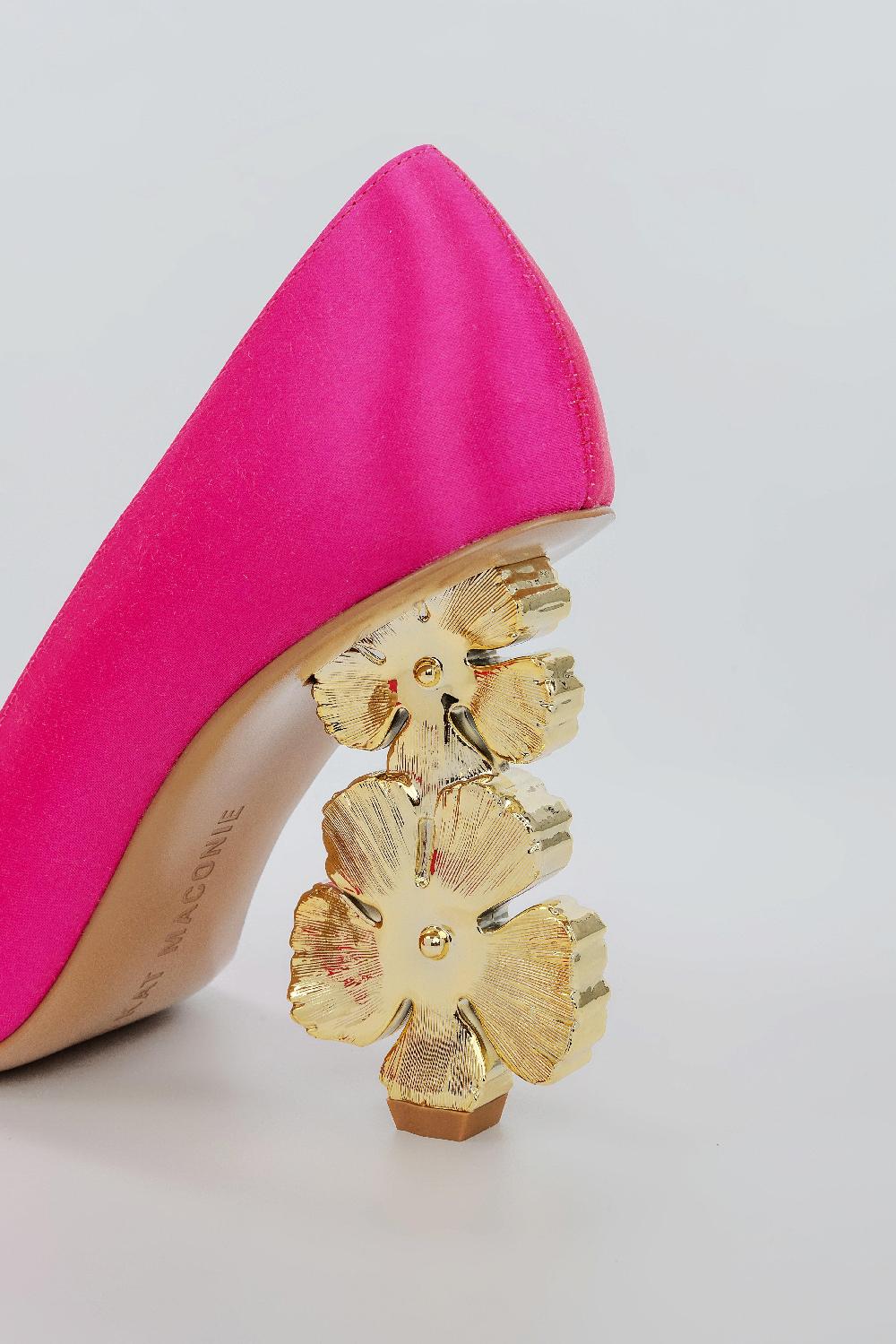 Kat Maconie Sonam Pumps SS25 SCULPTURAL HEEL Fuchsia