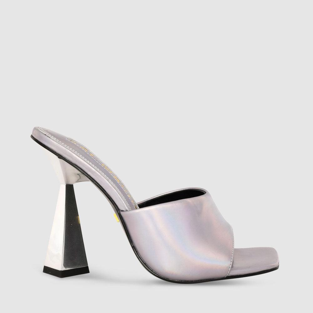 kat maconie Stevie Mules AW23 SHARD HEEL SANDAL Iridecent Rock