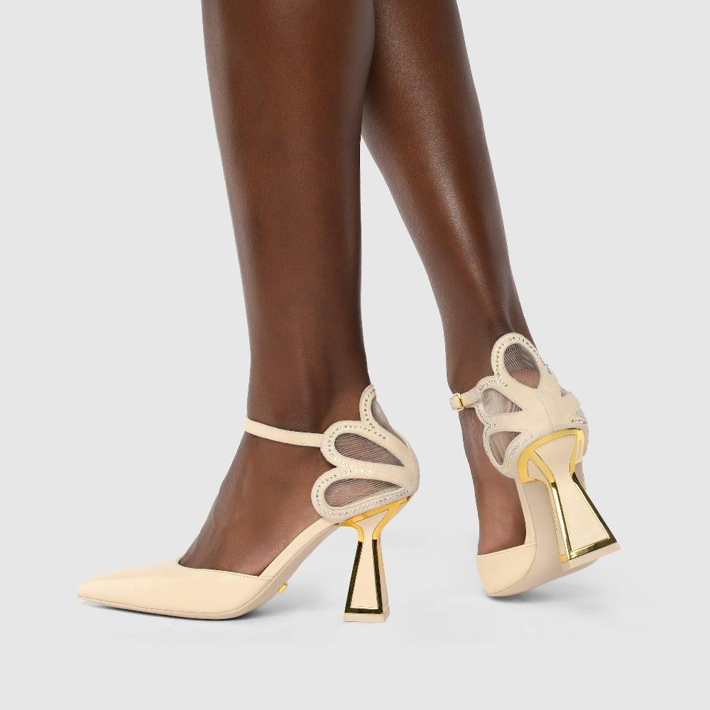 Kat Maconie Sumi Pumps AW23 MID HOURGLASS HEEL Ice Cream