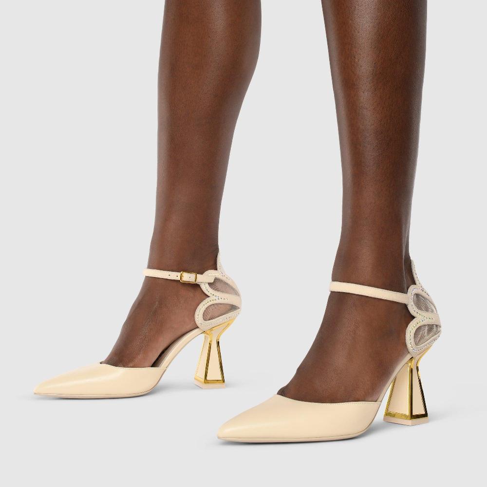 Kat Maconie Sumi Pumps AW23 MID HOURGLASS HEEL Ice Cream
