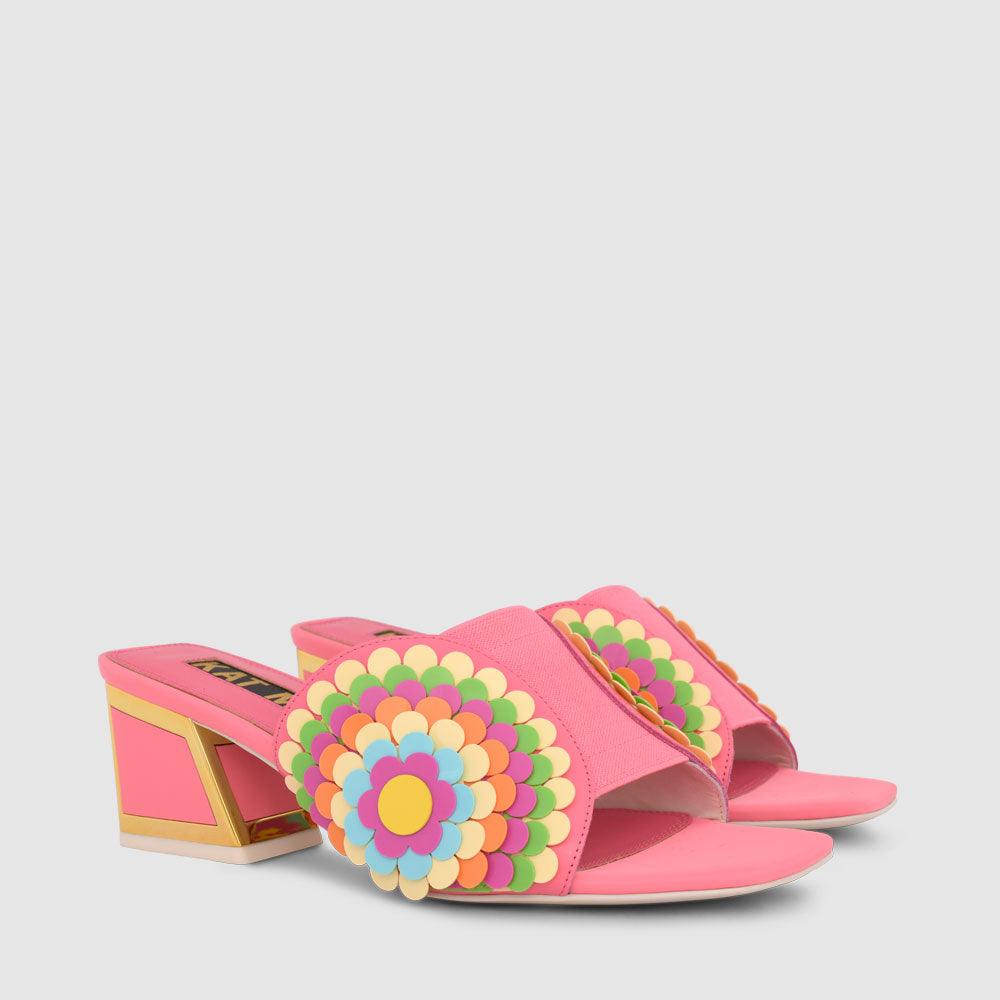 Kat Maconie Vira Sandals SS22 Kicker Heel Sandal Dragonfruit/Multi
