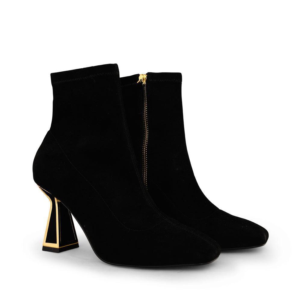 Kat Maconie Willa Boots AW21 MID HOURGLASS BOOT Black/Gold