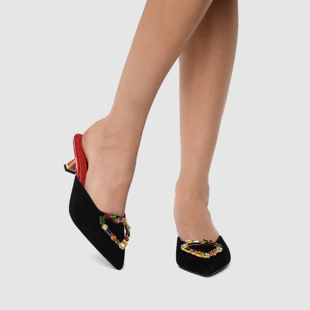 Kat Maconie Zendy Sandals RS23 KITTEN HEEL Black/Multi