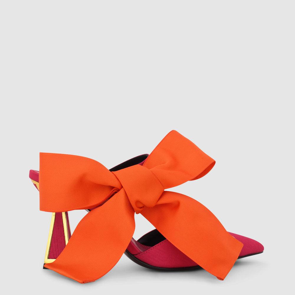 kat maconie Zestra Mules RS23 FLARED FRAME HEEL Fire/Fuchsia