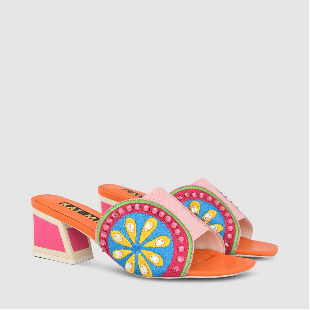 Kat Maconie Zesty Sandals SS23 KICKER HEEL SANDALS Spritz Orange
