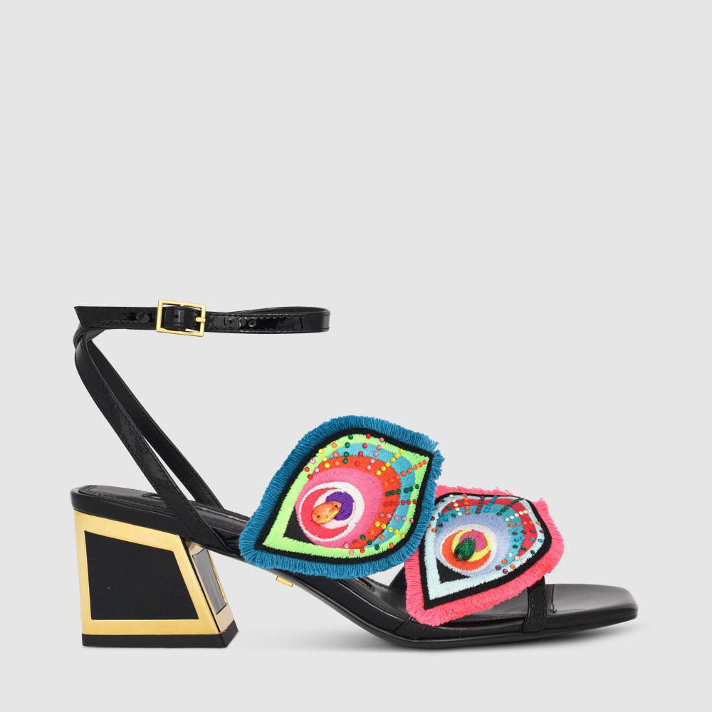 kat maconie Zoya Sandals AW22 MID KICKER Black/Multi