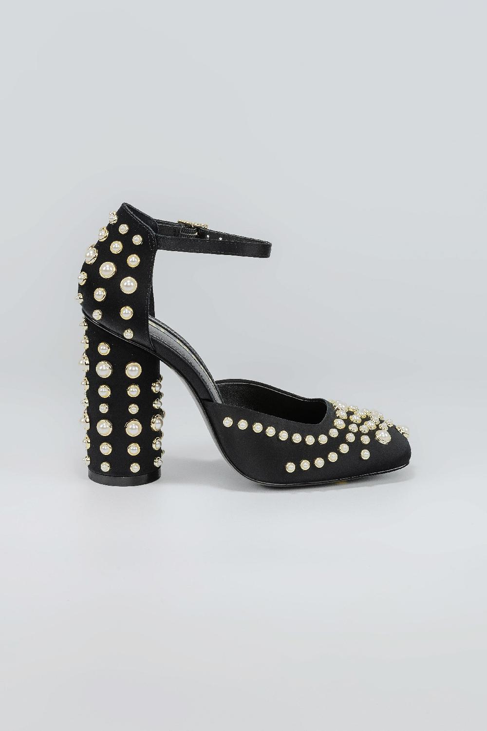 kat maconie Zozo Pumps SS25 CYLINDER BLOCK HEEL Black