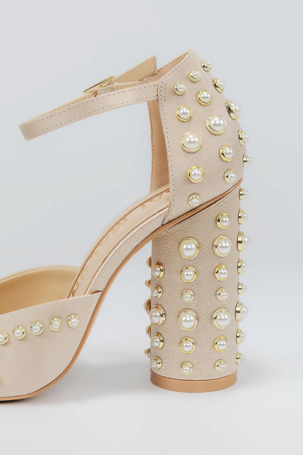 Kat Maconie Zozo Pumps SS25 CYLINDER BLOCK HEEL Nude