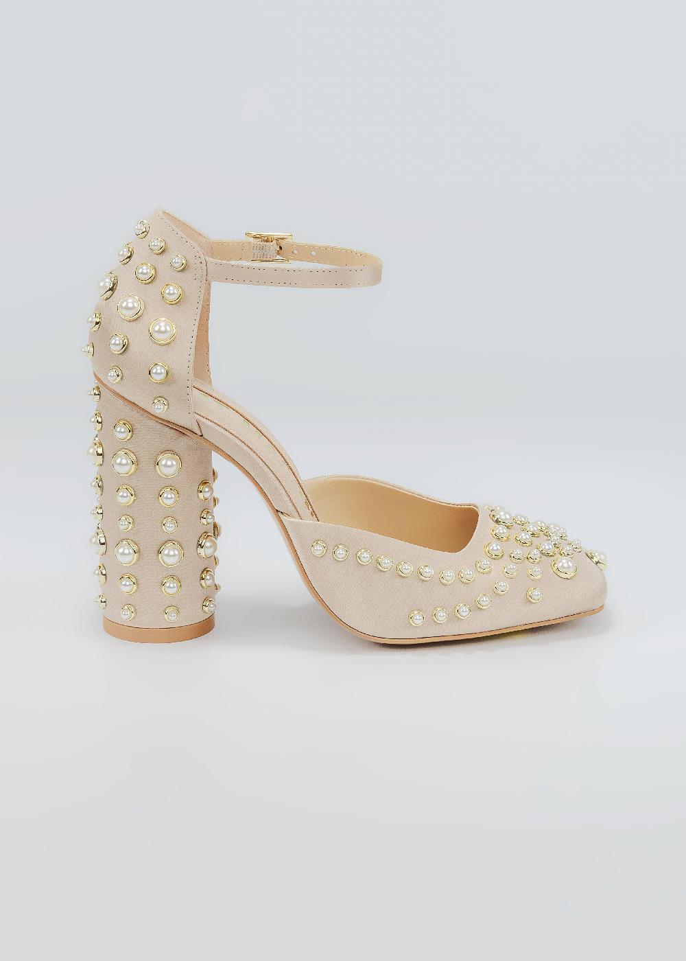 kat maconie Zozo Pumps SS25 CYLINDER BLOCK HEEL Nude