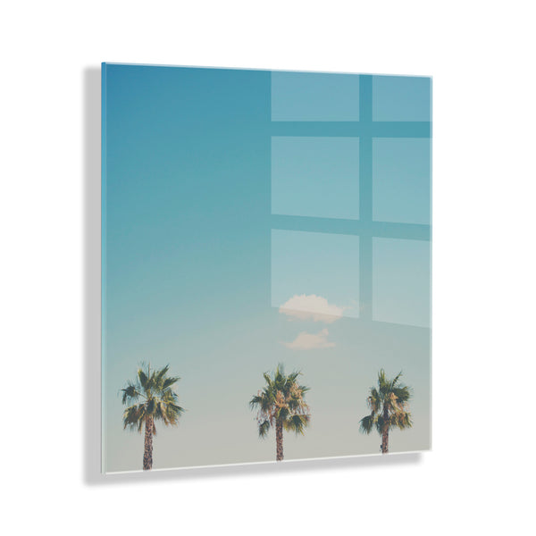 Kate & Laurel A Trio Of Palm Trees Floating Acrylic Art By Laura Evans