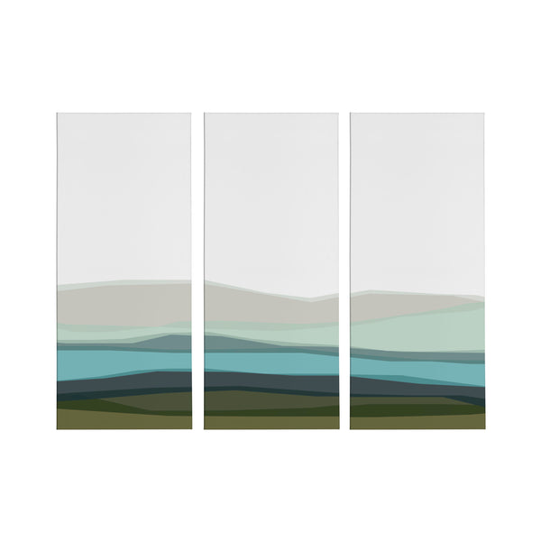Kate & Laurel Abstract Blue Lake And Mountains Canvas Art Set By The Creative Bunch Studio