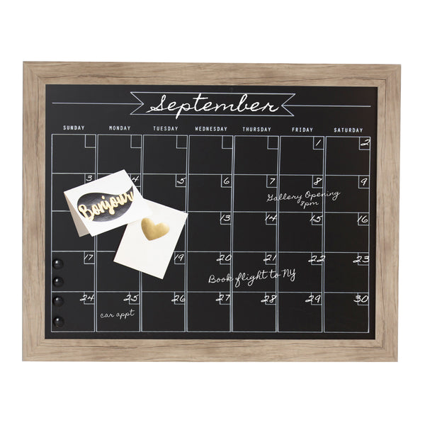 Kate & Laurel Beatrice Framed Magnetic Chalkboard Calendar