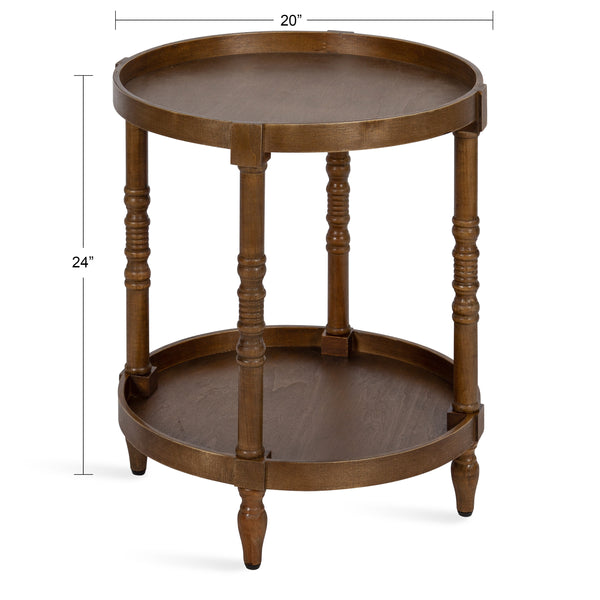 Kate & Laurel Bellport Round Wood Side Table With Shelf
