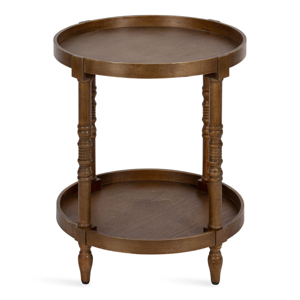 Kate & Laurel Bellport Round Wood Side Table With Shelf
