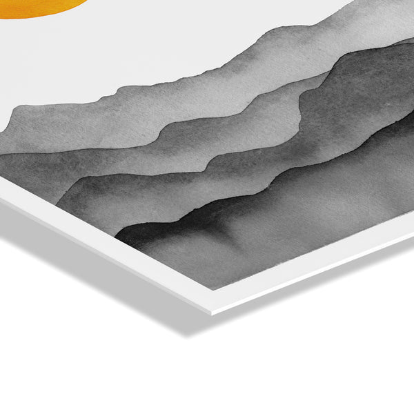 Kate & Laurel Black Yellow Mountain Range Silhouette Floating Acrylic Art By Cat Coquillette