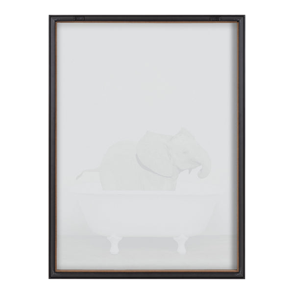 Kate & Laurel Blake Baby Elephant In The Tub Color Framed Printed Glass By Amy Peterson Art Studio