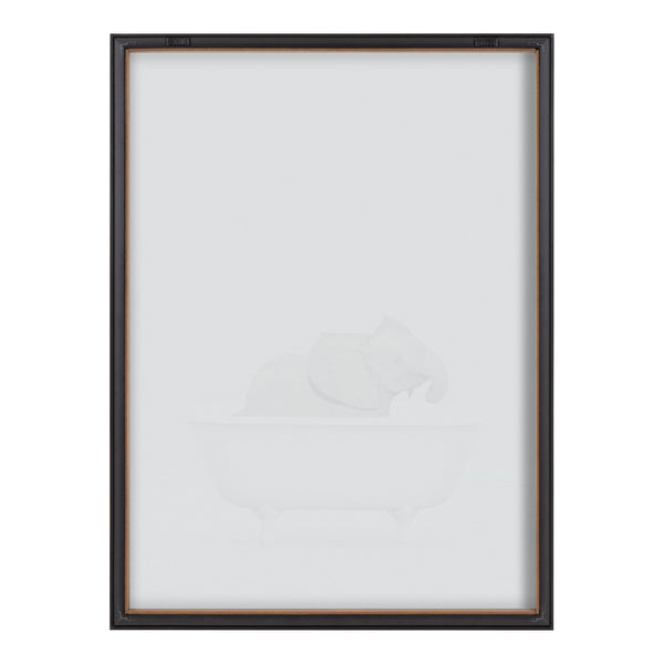 Kate & Laurel Blake Baby Elephant Solo Bathtub Framed Printed Glass By Amy Peterson