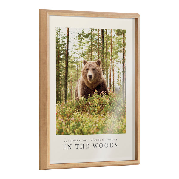 kate & laurel Blake Bathroom In The Woods Framed Printed Glass by The Creative Bunch Studio