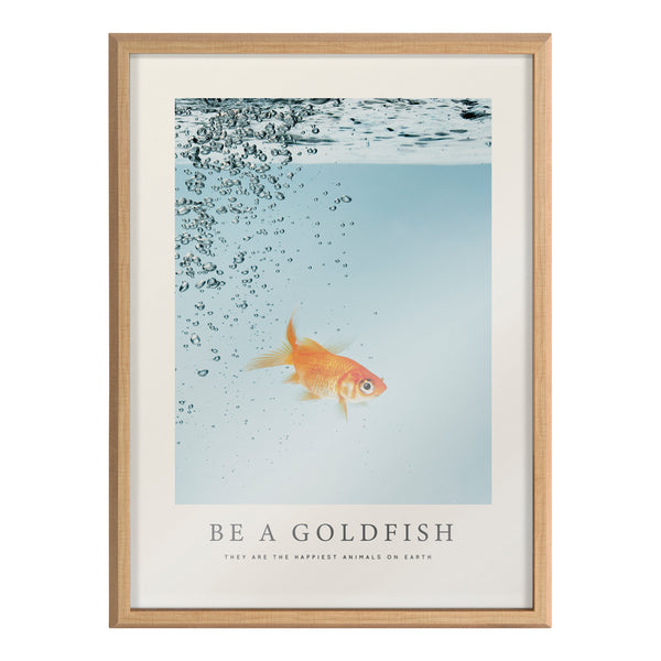 Kate & Laurel Blake Be A Goldfish Framed Printed Glass By The Creative Bunch Studio