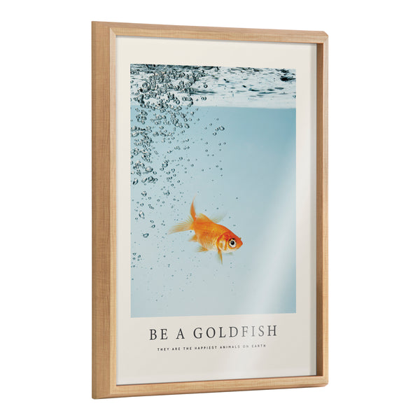 kate & laurel Blake Be A Goldfish Framed Printed Glass by The Creative Bunch Studio