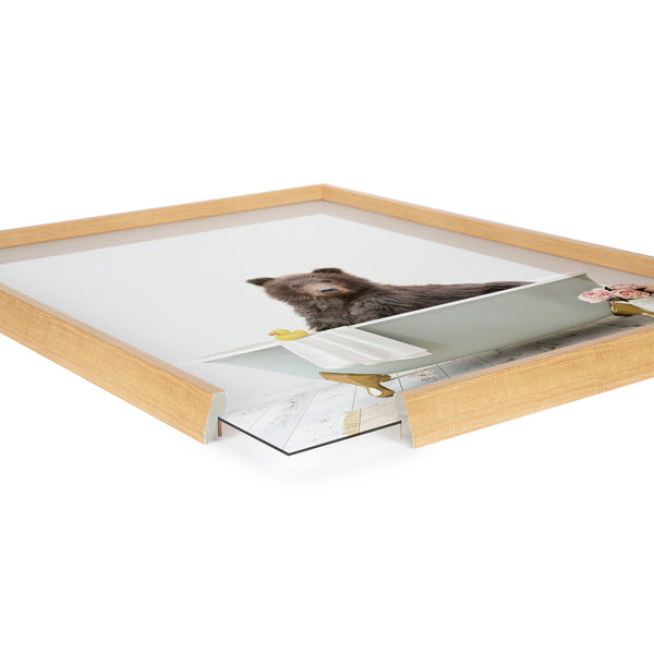 Kate & Laurel Blake Bear Cottage Bathroom Framed Printed Glass By Amy Peterson Art Studio